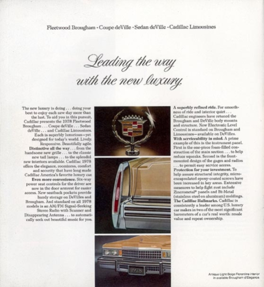 1978 Cadillac Full-Line Brochure Page 16
